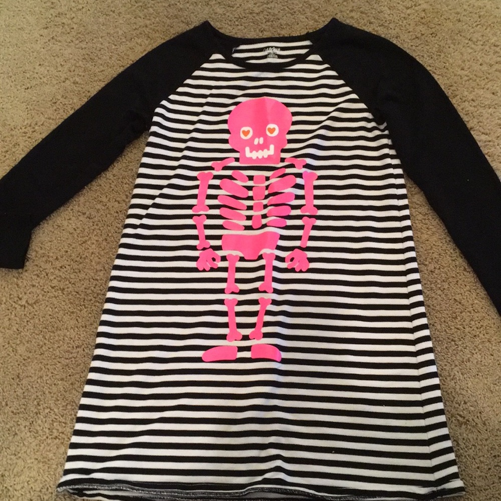 Black and White striped skeleton dress